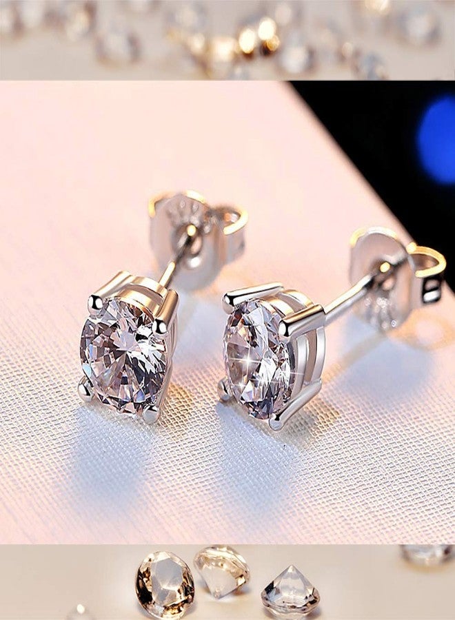 BQFIFE Small Stud Earrings for Women Sterling Silver 4mm Hypoallergenic - Image 4